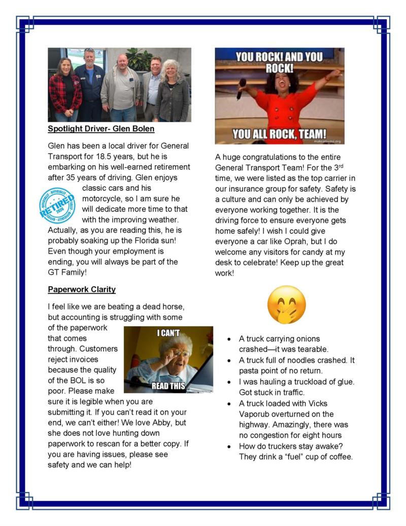 General Transport May 2026 Newsletter